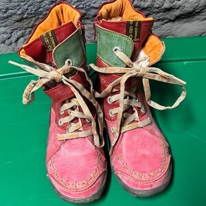 Vibrant Multicolor Lace-Up Women's Boots